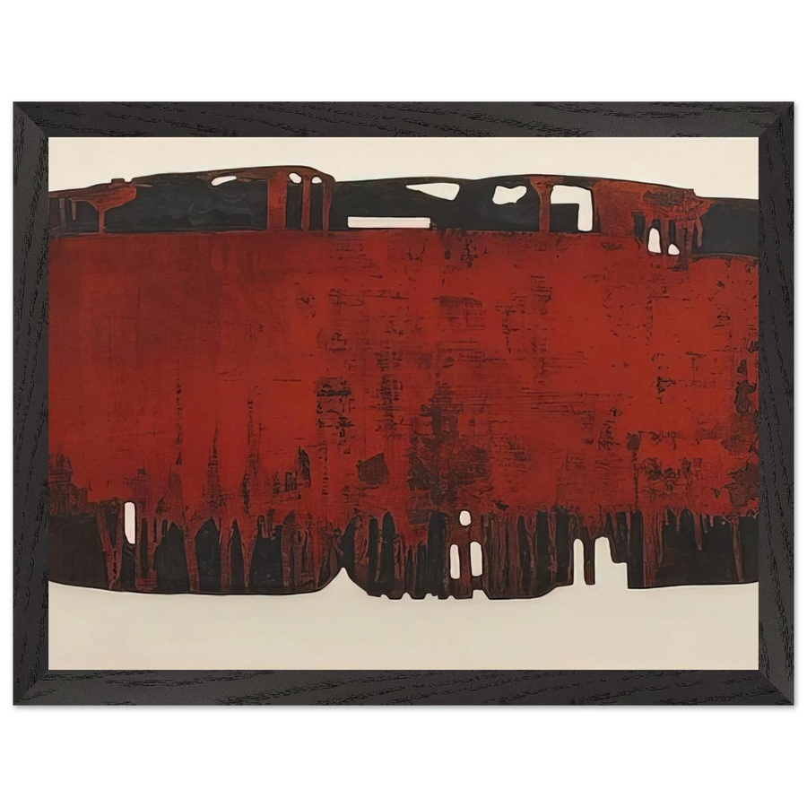 Composition rouille et noire XXV - 1974 by Pierre Soulages — Framed art print at Zephyeer