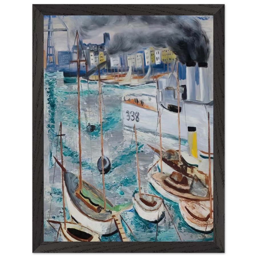 MARSEILLE PORT 1 by Moise Kisling — Framed art print at Zephyeer