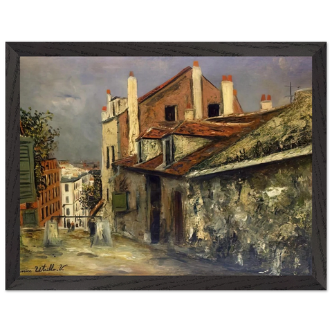 THE HOUSE OF MIMI PINSON IN MONTMARTRE by Maurice Utrillo — Framed art print at Zephyeer