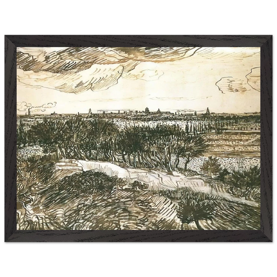 View of Arles from a Hill by Vincent van Gogh — Framed art print at Zephyeer
