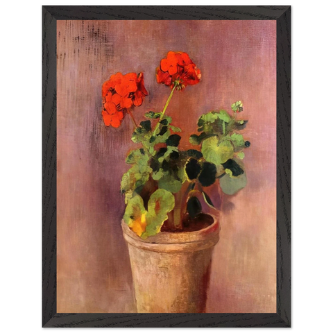 THE POT OF GERANIUMS by Odilon Redon — Framed art print at Zephyeer