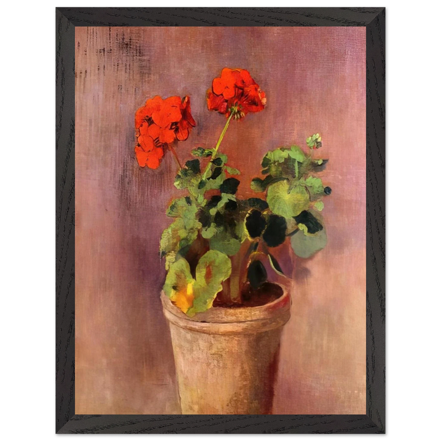 THE POT OF GERANIUMS by Odilon Redon — Framed art print at Zephyeer