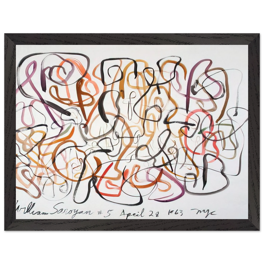 #5 April 28, 1963 NYC - 1963 by William Saroyan — Framed art print at Zephyeer