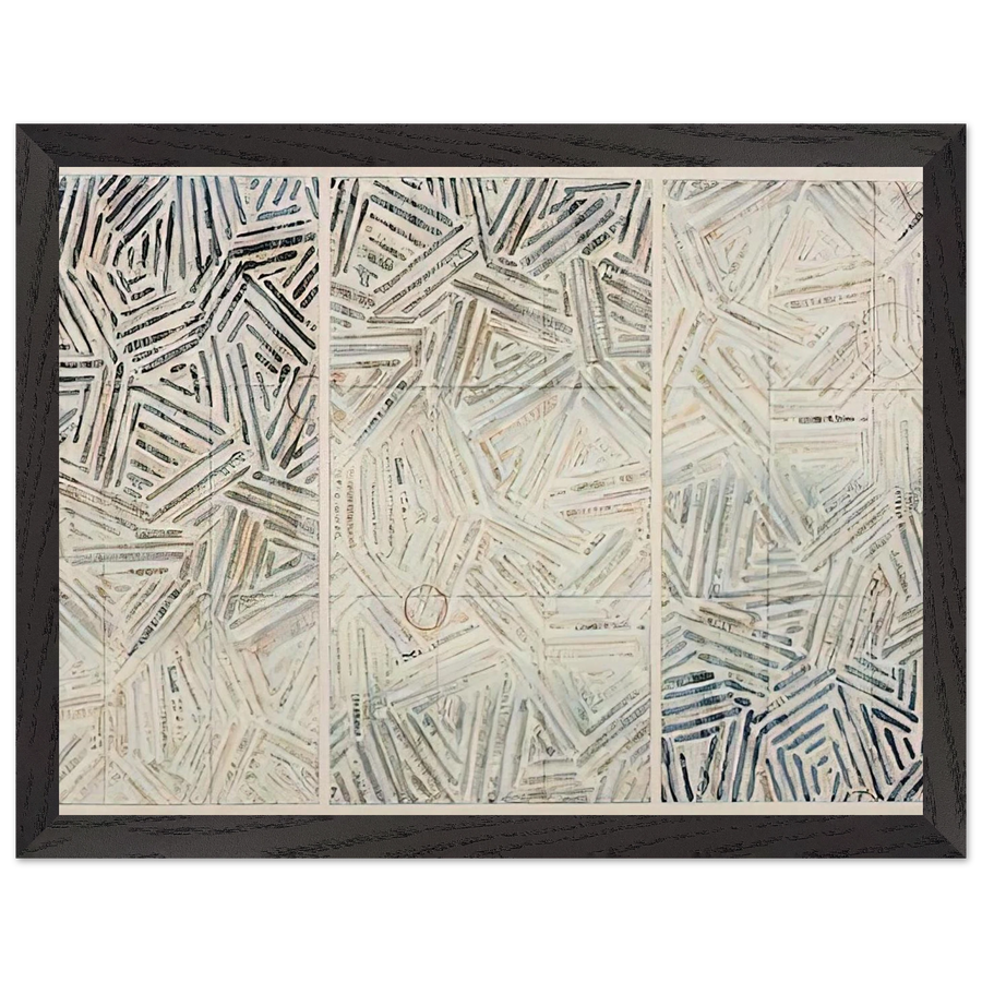 BETWEEN THE CLOCK AND THE BED 1989 by Jasper Johns — Framed art print at Zephyeer