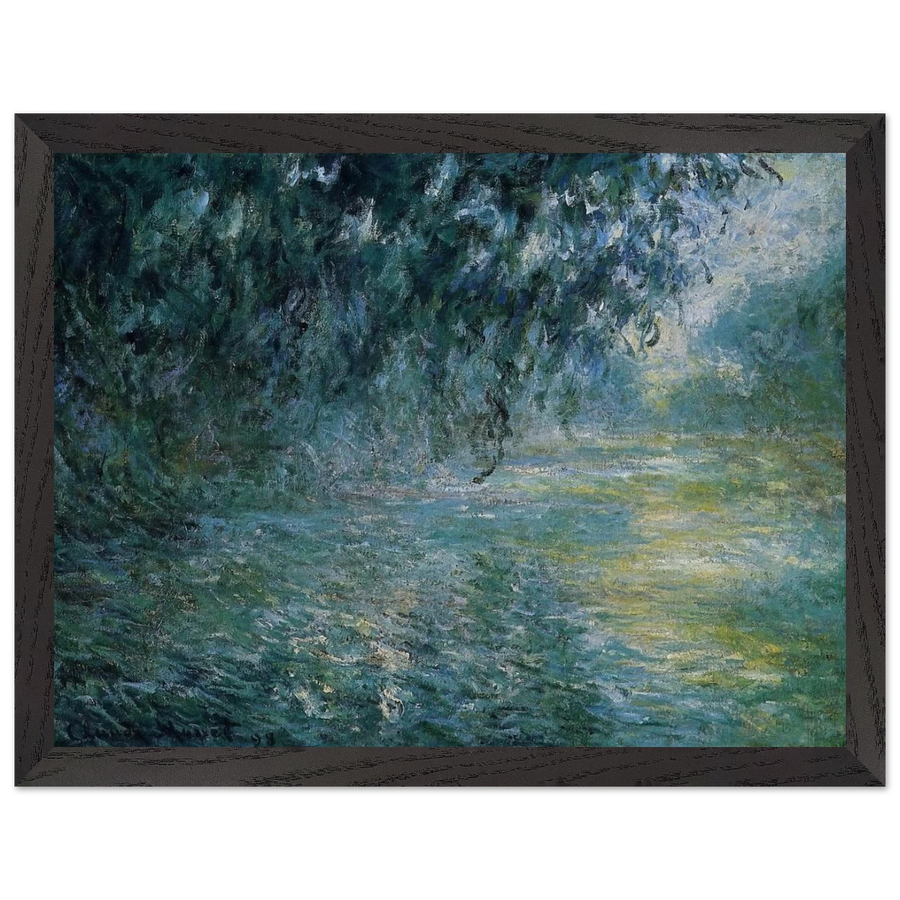 Morning on the Seine in the Rain by Claude Monet — Framed art print at Zephyeer