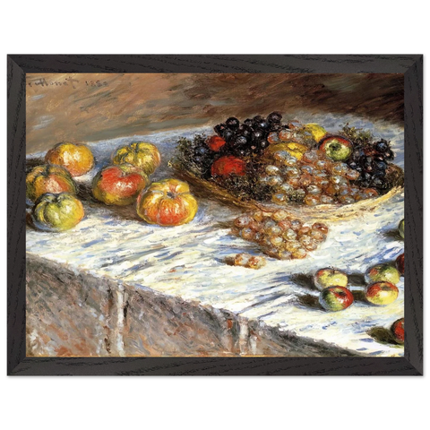 Still Life with Apples And Grapes by Claude Monet — Framed art print at Zephyeer