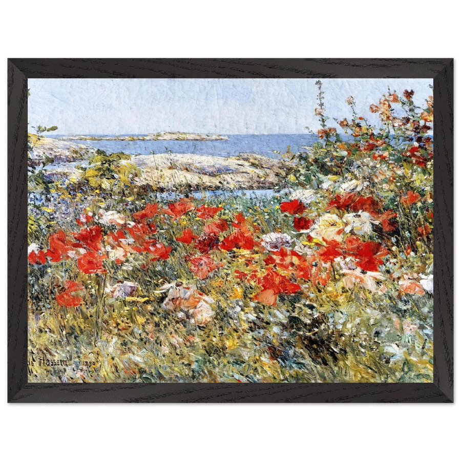 Celia Thaxter's Garden, Isles of Shoals, Maine by Childe Hassam — Framed art print at Zephyeer