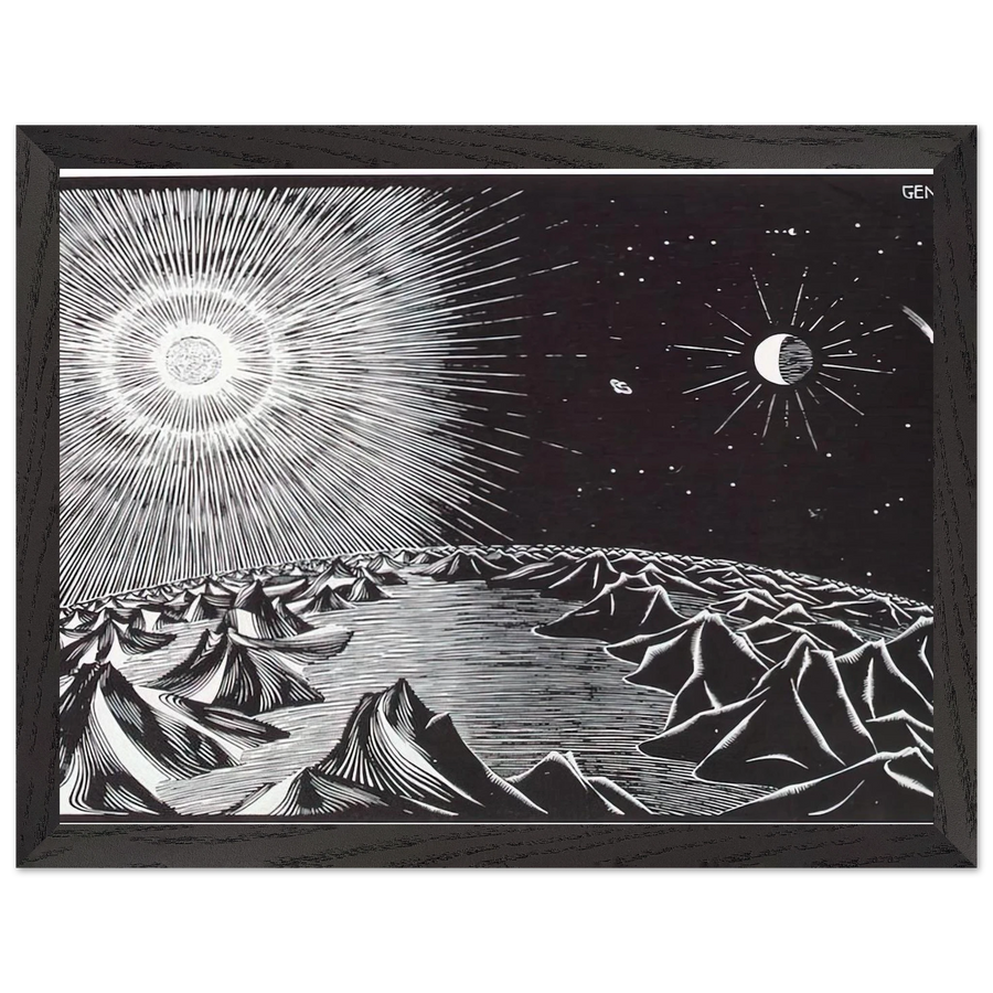 THE 4TH DAY OF THE CREATION by MC Escher — Framed art print at Zephyeer