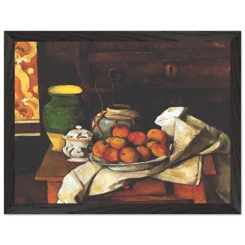 Still life in front of a chest of drawers by Paul Cézanne — Framed art print at Zephyeer
