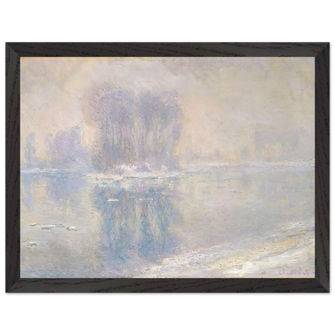 Ice on the Siene at Bennecourt by Claude Monet — Framed art print at Zephyeer