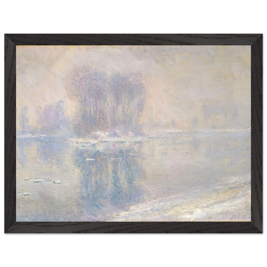 Ice on the Siene at Bennecourt by Claude Monet — Framed art print at Zephyeer