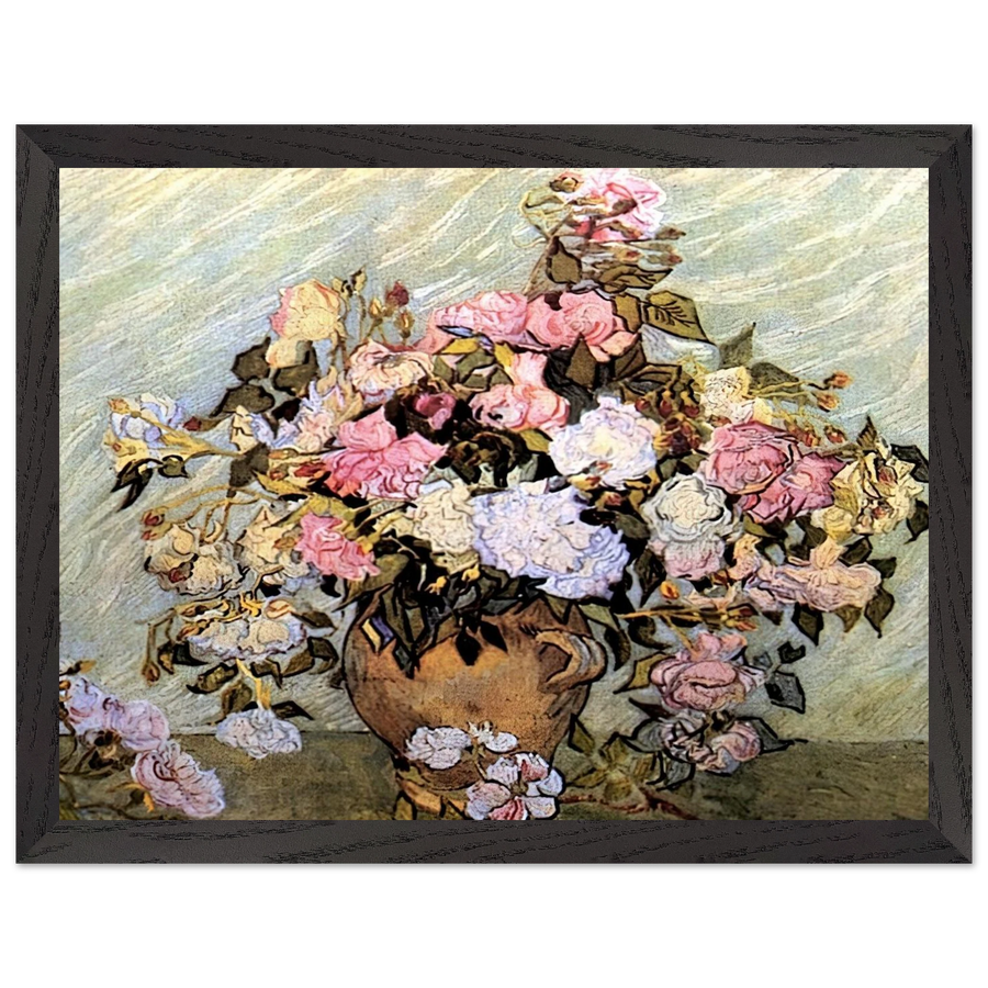 Still Life Vase with Roses by Vincent van Gogh — Framed art print at Zephyeer