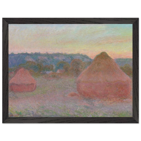 Stacks of Wheat End of Day, Autumn by Claude Monet — Framed art print at Zephyeer