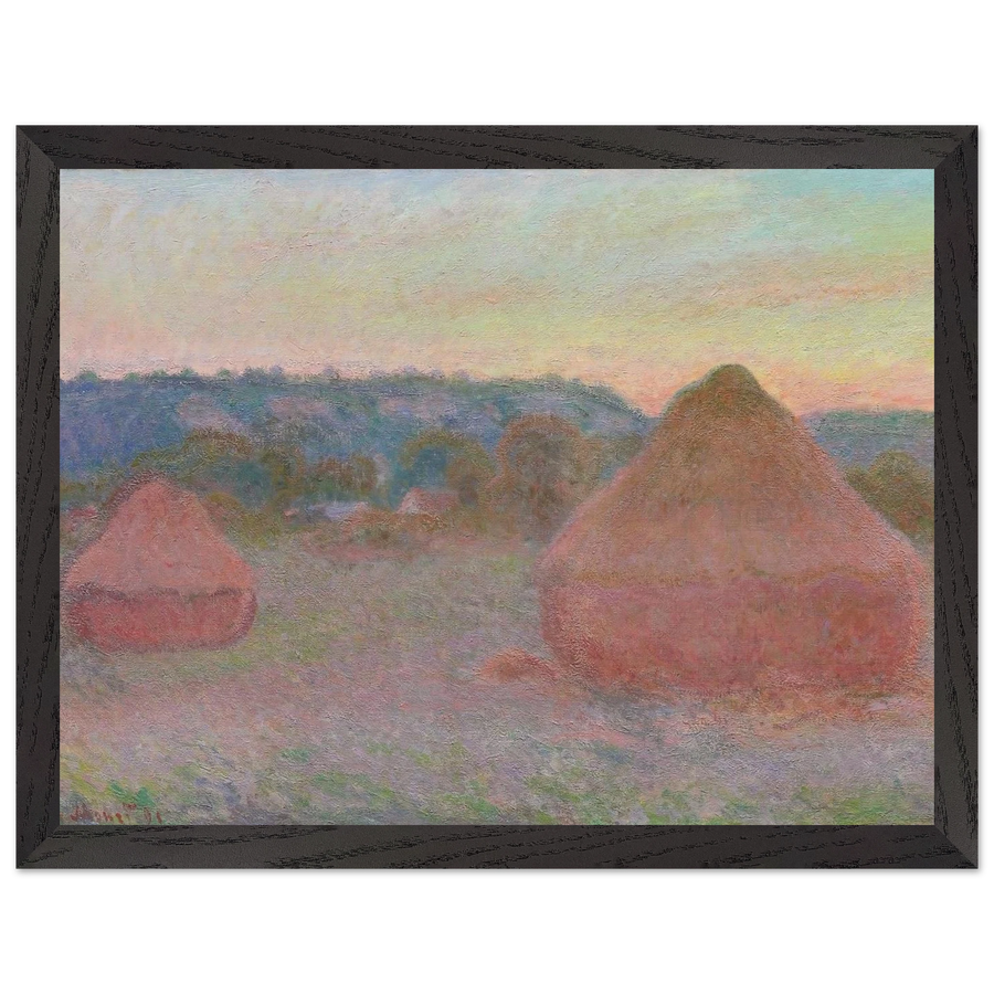 Stacks of Wheat End of Day, Autumn by Claude Monet — Framed art print at Zephyeer