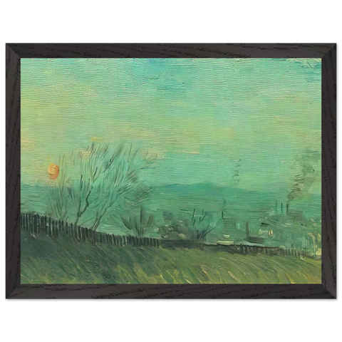 Factories Seen from a Hillside in Moonlight by Vincent van Gogh — Framed art print at Zephyeer