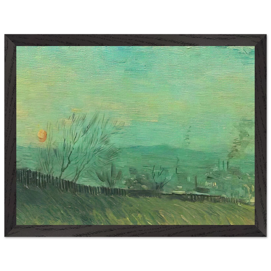 Factories Seen from a Hillside in Moonlight by Vincent van Gogh — Framed art print at Zephyeer