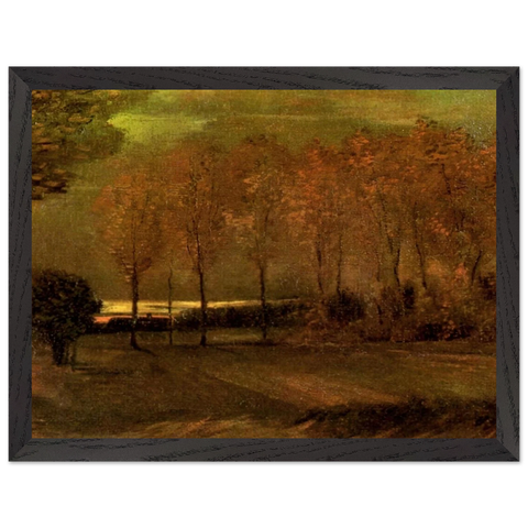 Autumn Landscape at Dusk by Vincent van Gogh — Framed art print at Zephyeer