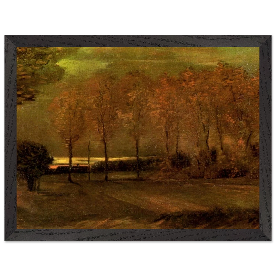 Autumn Landscape at Dusk by Vincent van Gogh — Framed art print at Zephyeer