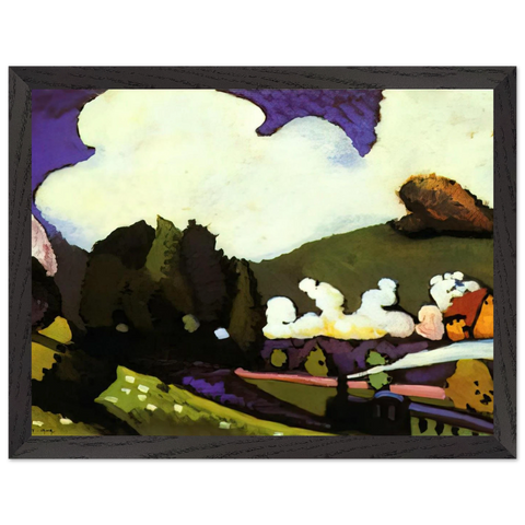 LANDSCAPE WITH A STEAM LOCOMOTIVE 1909 by Wassily Kandinsky — Framed art print at Zephyeer