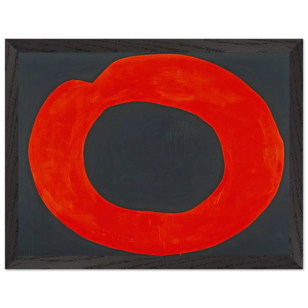 Red Circle on Black - 1965 by Jiro Yoshihara — Framed art print at Zephyeer