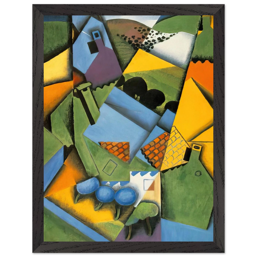 LANDSCAPE WITH HOUSE AT CERET 1913 by Juan Gris — Framed art print at Zephyeer