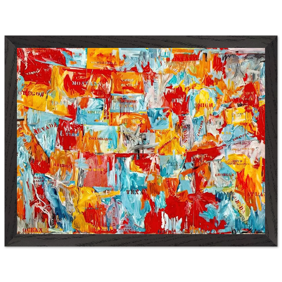 MAP by Jasper Johns — Framed art print at Zephyeer