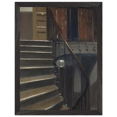 Stairway at 48 rue de Lille, Paris by Edward Hopper — Framed art print at Zephyeer