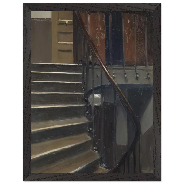 Stairway at 48 rue de Lille, Paris by Edward Hopper — Framed art print at Zephyeer
