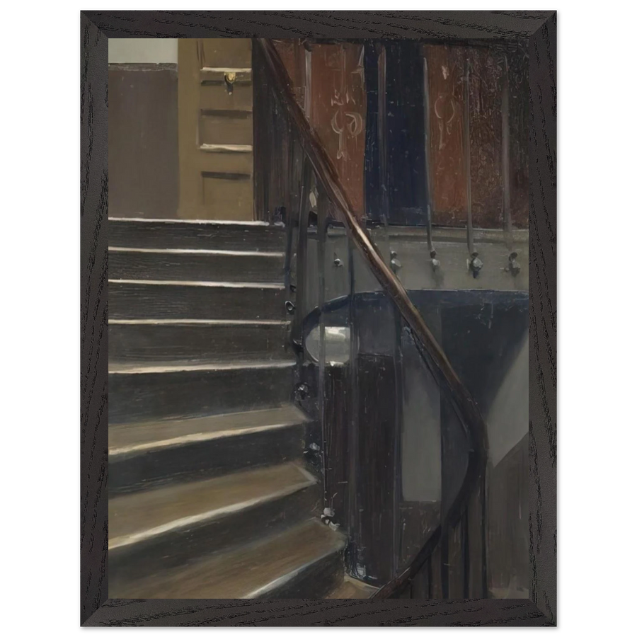Stairway at 48 rue de Lille, Paris by Edward Hopper — Framed art print at Zephyeer