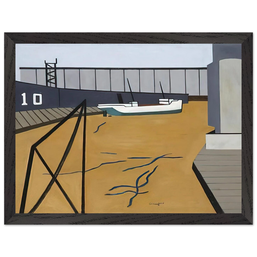 Boat and Grain Elevators - 1942 by Ralston Crawford — Framed art print at Zephyeer