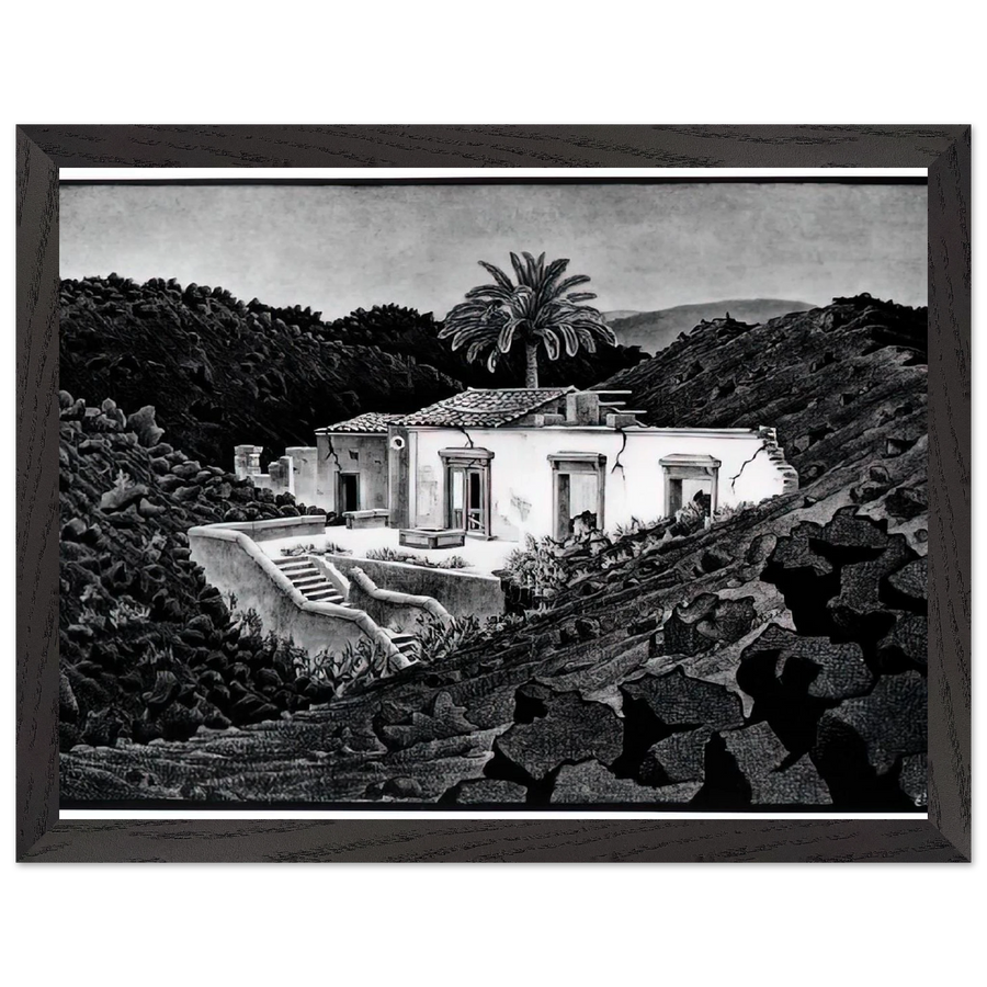 HOUSE IN THE LAVA NEAR NUNZIATA by MC Escher — Framed art print at Zephyeer