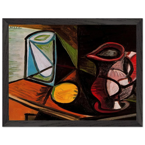 Glass and pitcher by Pablo Picasso — Framed art print at Zephyeer