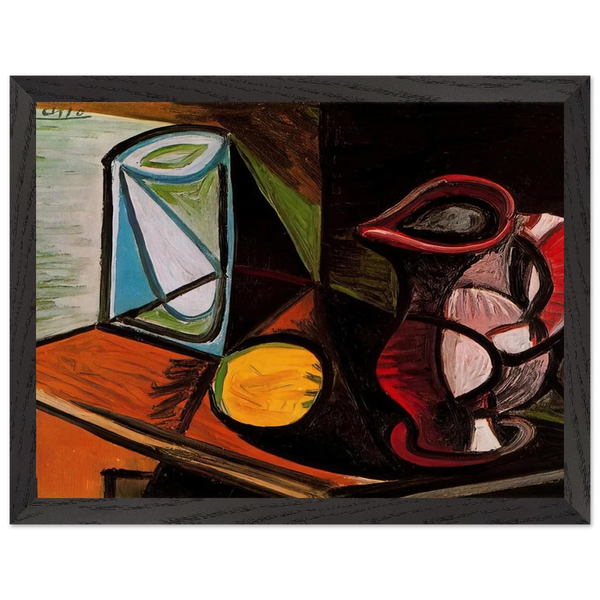 Glass and pitcher by Pablo Picasso — Framed art print at Zephyeer