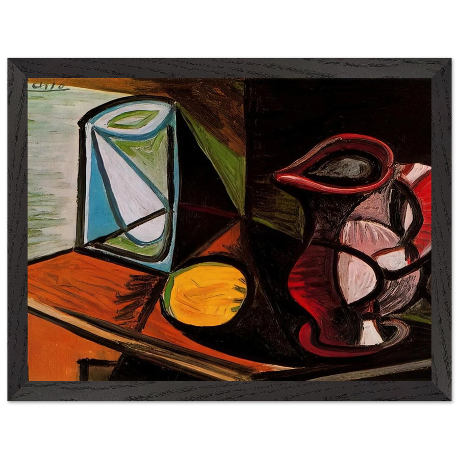 Glass and pitcher by Pablo Picasso — Framed art print at Zephyeer