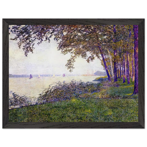 THE SCHELDE UPSTREAM FROM ANTWERP AFTER FOG 1892 by Theo van Rysselberghe — Framed art print at Zephyeer