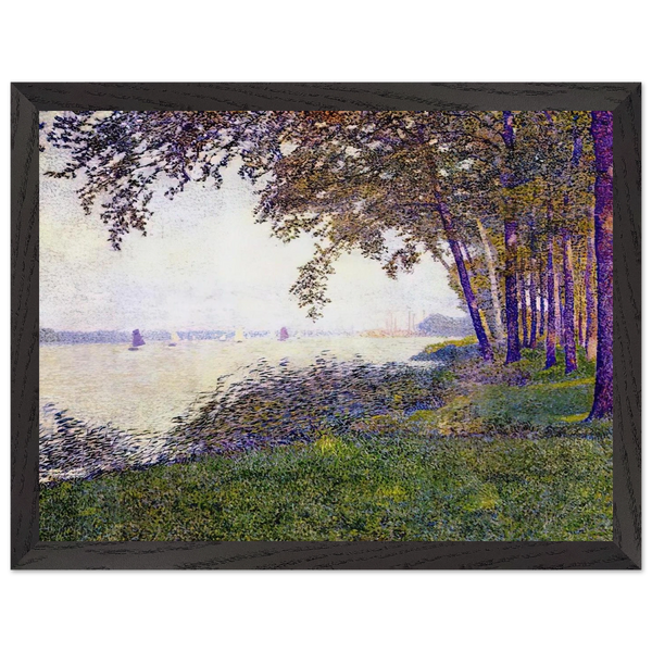 THE SCHELDE UPSTREAM FROM ANTWERP AFTER FOG 1892 by Theo van Rysselberghe — Framed art print at Zephyeer