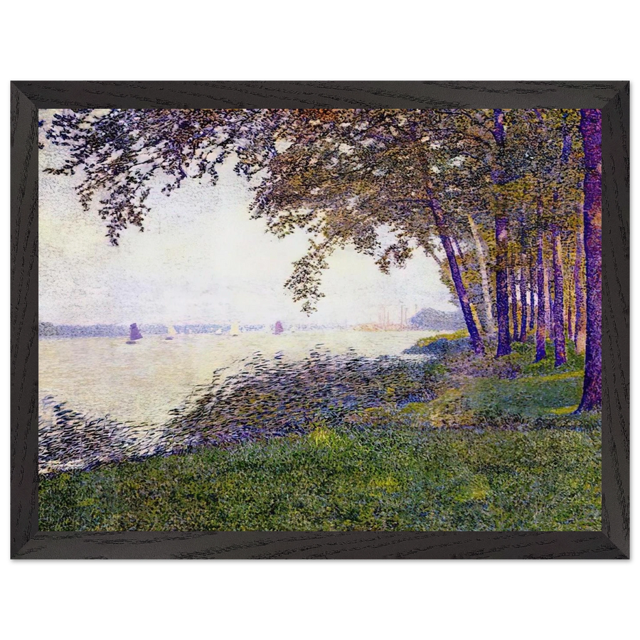 THE SCHELDE UPSTREAM FROM ANTWERP AFTER FOG 1892 by Theo van Rysselberghe — Framed art print at Zephyeer