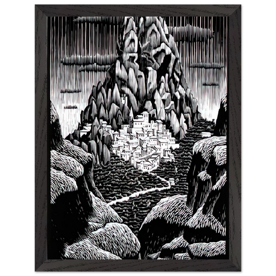 PENTEDATTIO CALABRIA JANUARY 1930 1930 by MC Escher — Framed art print at Zephyeer