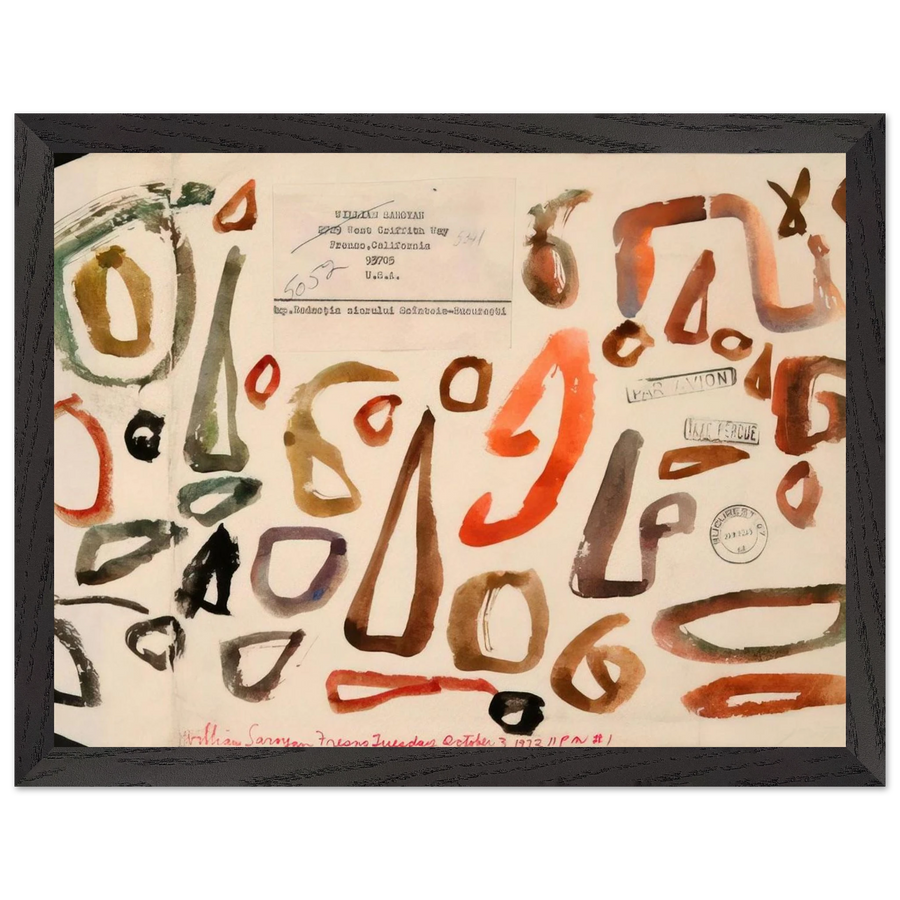 # 1 October 3 1972 - 1972 by William Saroyan — Framed art print at Zephyeer