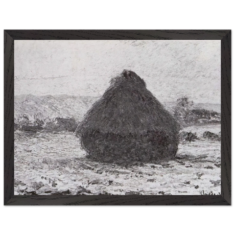 Grainstack in the Sunlight, Snow Effect by Claude Monet — Framed art print at Zephyeer