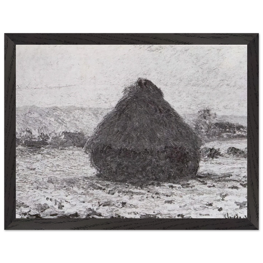 Grainstack in the Sunlight, Snow Effect by Claude Monet — Framed art print at Zephyeer