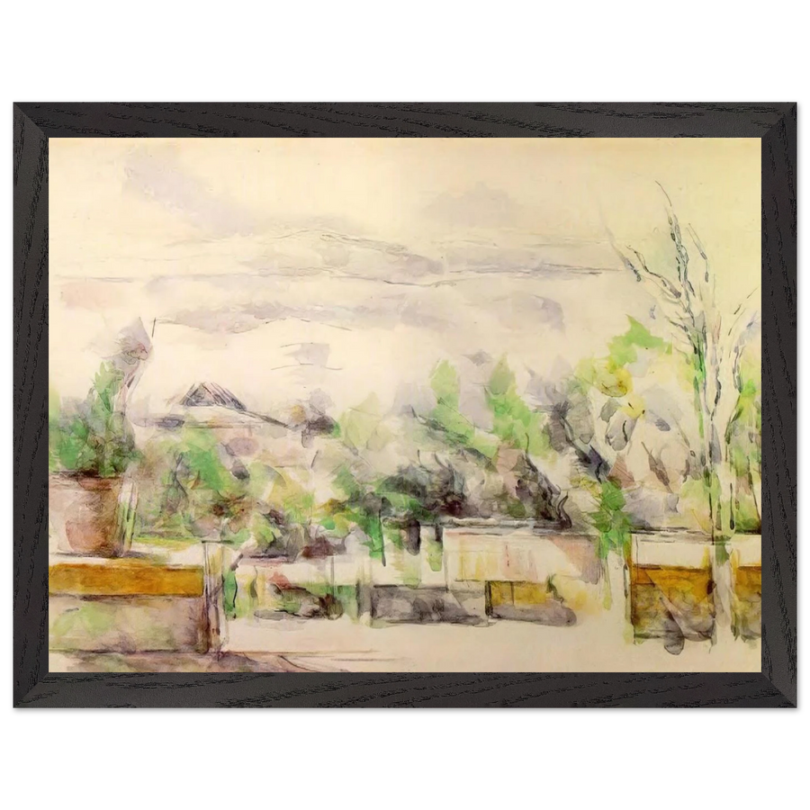 The Garden Terrace at Les Lauves by Paul Cézanne — Framed art print at Zephyeer