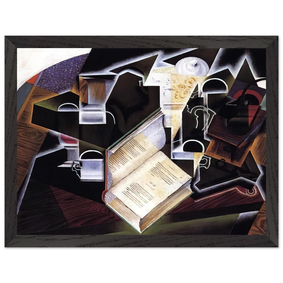 BOOK PIPE AND GLASSES by Juan Gris — Framed art print at Zephyeer