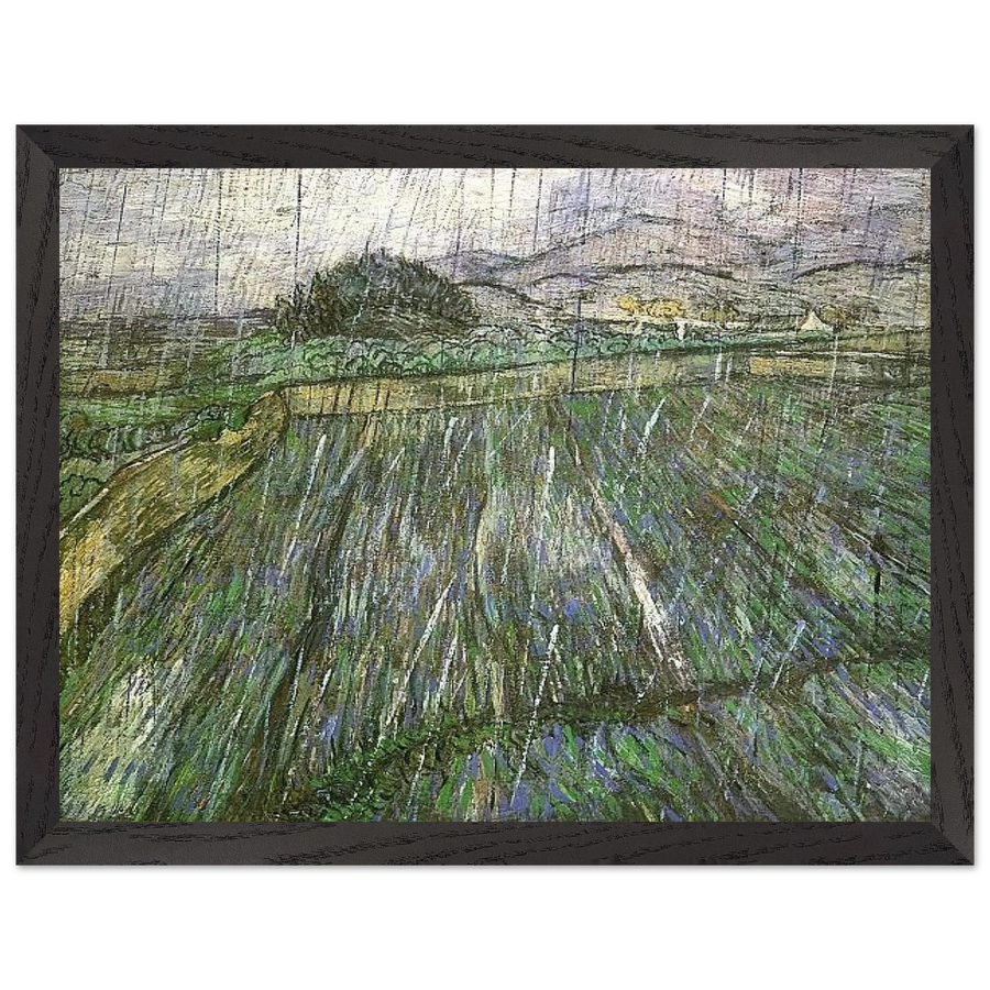 Wheat Field in Rain by Vincent van Gogh — Framed art print at Zephyeer