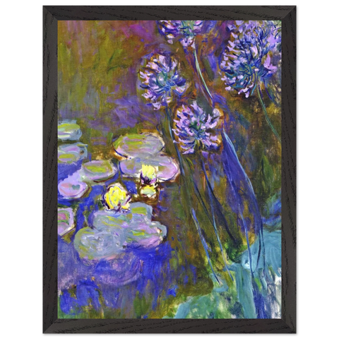 Water Lilies and Agapanthus by Claude Monet — Framed art print at Zephyeer