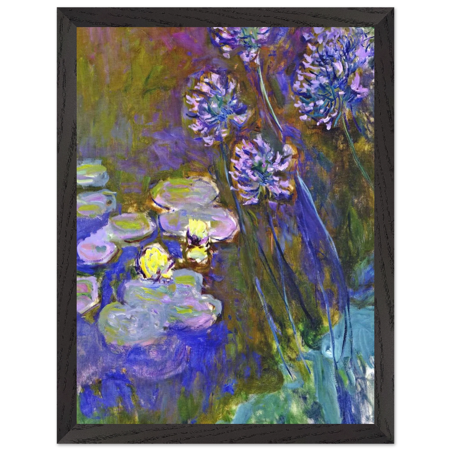 Water Lilies and Agapanthus by Claude Monet — Framed art print at Zephyeer