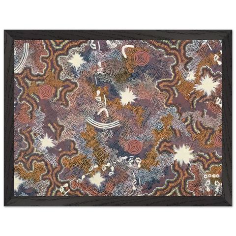 Ngarlu Red Hill - 1990 by Clifford Possum Tjapaltjarri — Framed art print at Zephyeer