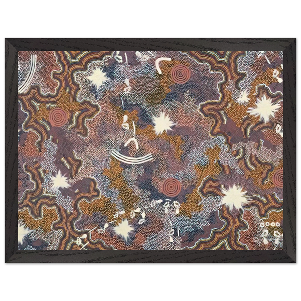 Ngarlu Red Hill - 1990 by Clifford Possum Tjapaltjarri — Framed art print at Zephyeer
