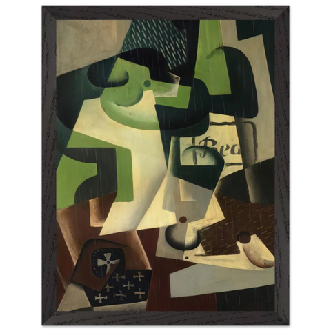 BOTTLE OF BEAUNE AND A FRUIT DISH 1917 by Juan Gris — Framed art print at Zephyeer