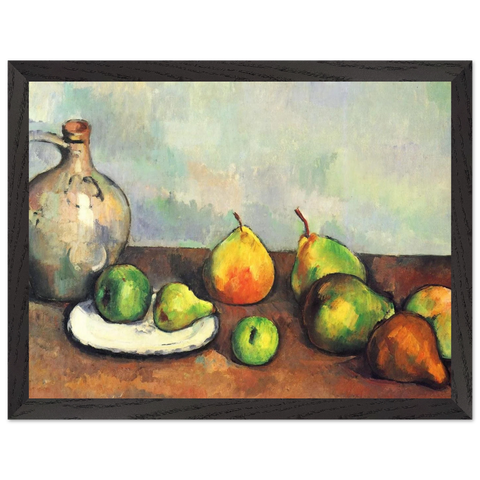 Still life, pitcher and fruit by Paul Cézanne — Framed art print at Zephyeer